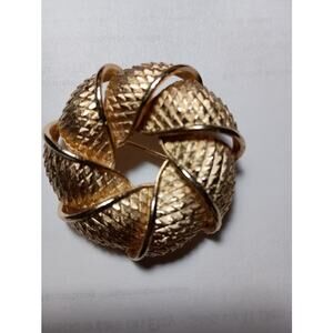 Statement Bow Brooch Pin Gold Plated Large Wreath